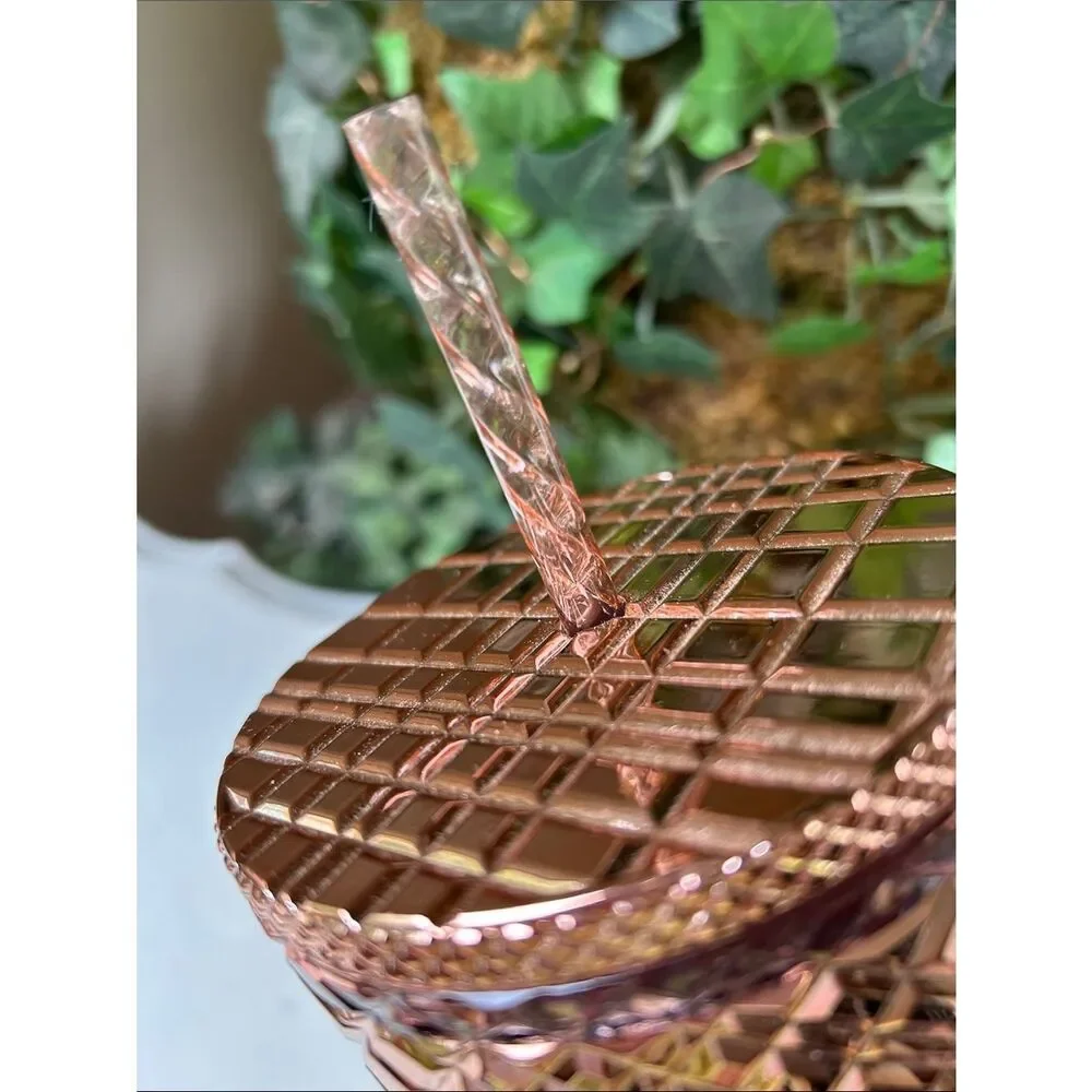 Starbucks Metallic Rose Gold Studded Tumbler with Straw
